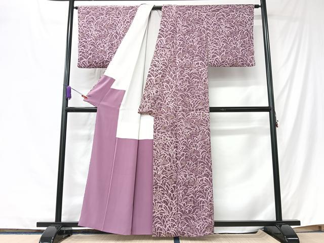 平和屋着物■上質な小紋 草花文 正絹 逸品 CABK9762xe