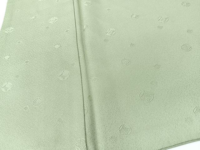平和屋着物■本草木染作家 圓啓 色無地 七宝花地紋 苗色 正絹 逸品 CABK9787xe