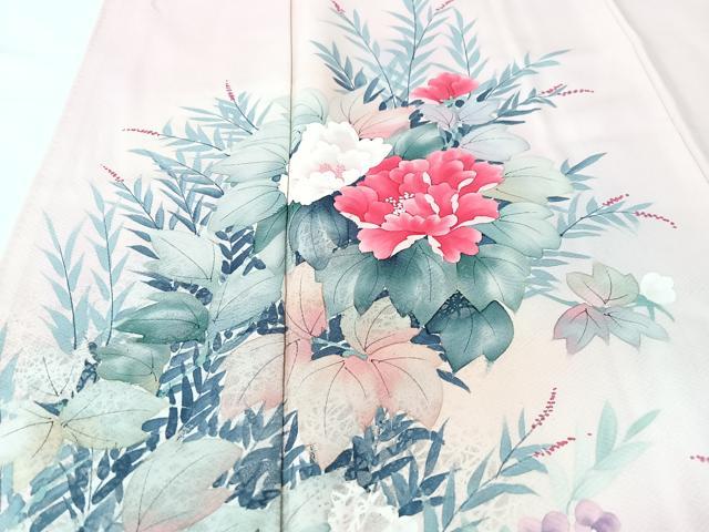 平和屋着物■訪問着 手描き 草花文 暈し染め 正絹 逸品 CABK9789xe
