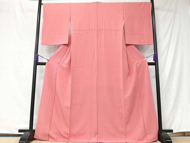 平和屋着物■上質な色無地 甚三紅色 正絹 逸品 CABK9790xe