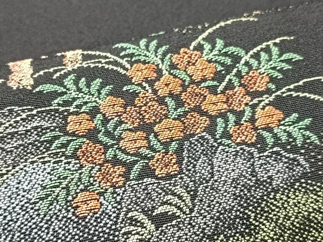 平和屋着物■豪華黒留袖 寿光織 風景文 暈し染め 金彩 正絹 逸品 CABK9813xe