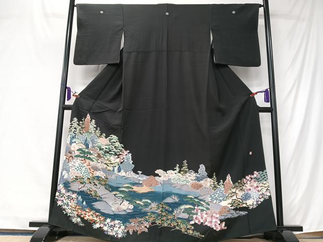 平和屋着物■豪華黒留袖 作家物 風景文 正絹 逸品 CABK9814xe