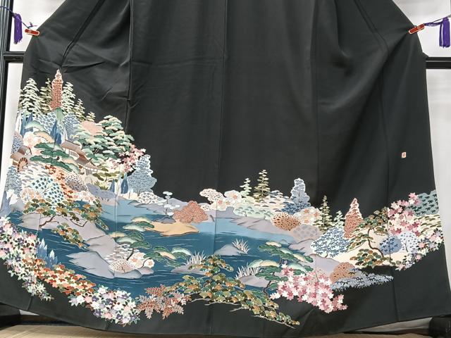 平和屋着物■豪華黒留袖 作家物 風景文 正絹 逸品 CABK9814xe