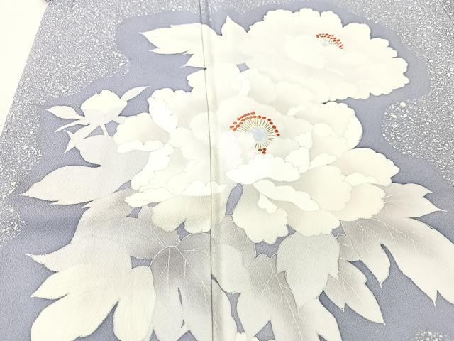 平和屋着物■訪問着 手描き 舞花文 たたき染め 銀彩 正絹 逸品 未使用 CABK9818xe