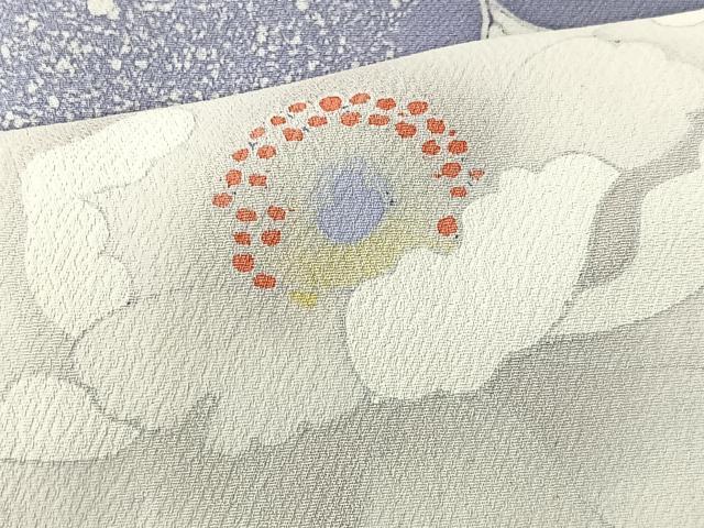 平和屋着物■訪問着 手描き 舞花文 たたき染め 銀彩 正絹 逸品 未使用 CABK9818xe