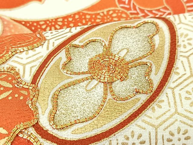 平和屋着物■豪華振袖 駒刺繍 短冊花鼓文 金彩 正絹 逸品 CABK9834xe