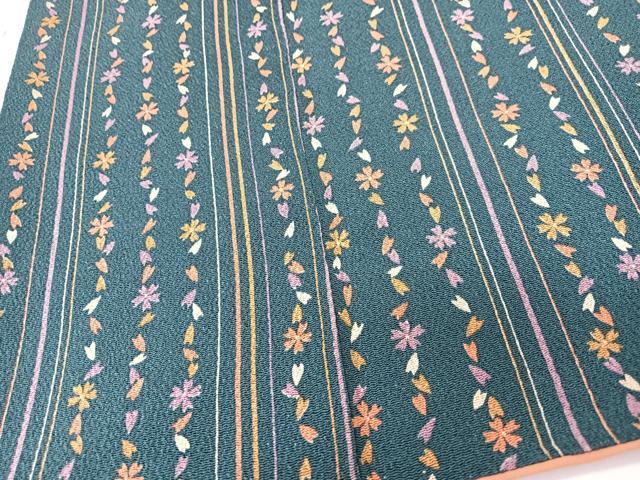 平和屋着物■上質な小紋 花間道 鬼しぼ縮緬 正絹 逸品 CABK9839xe