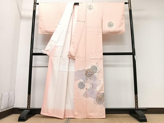 平和屋着物■訪問着 鏡裏花文 暈し染め 金彩 正絹 逸品 CABK9844xe