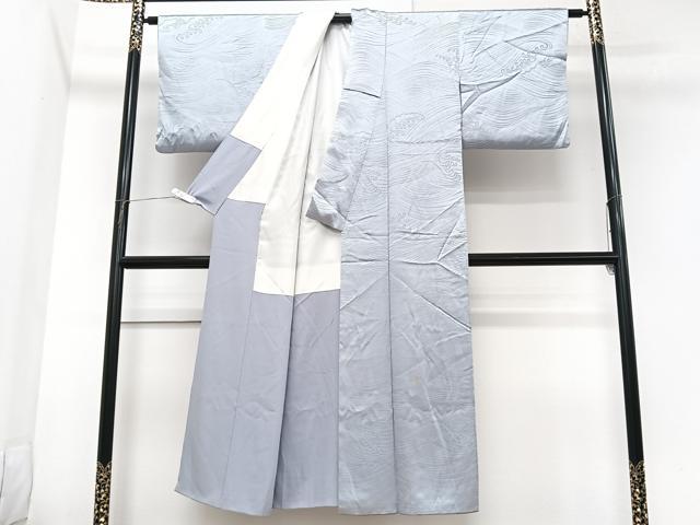 平和屋着物■上質な色無地 立波地紋 秘色色 正絹 逸品 CABK9851xe