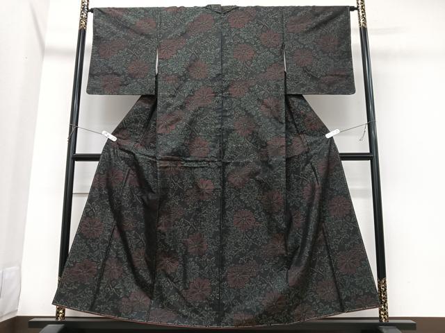 平和屋着物■本場大島紬 草花文 正絹 逸品 未使用 CABK9852xe