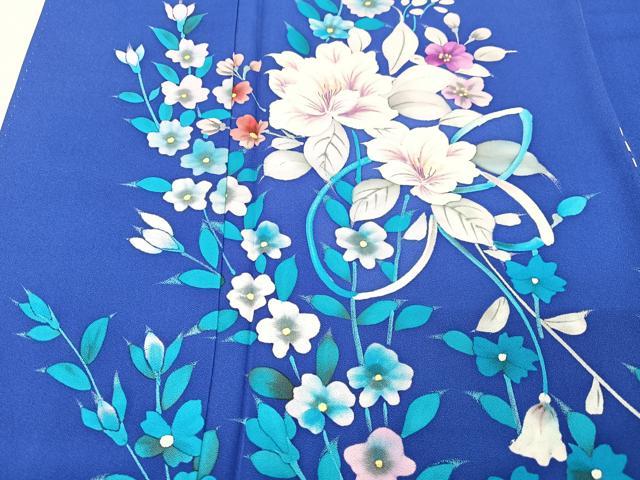 平和屋着物■訪問着 手描き 草花文 正絹 逸品 CABK9854xe