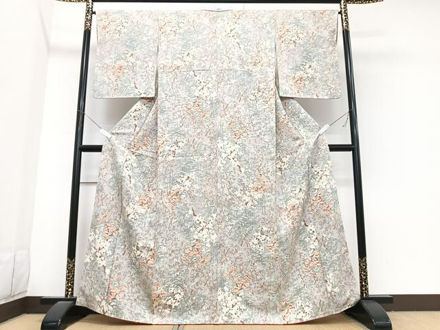 平和屋着物■上質な小紋 枝花文 正絹 逸品 CABK9856xe