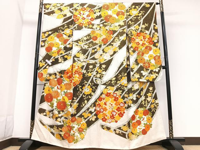 平和屋着物■豪華振袖 駒刺繍 短冊花丸文 金彩 正絹 逸品 CABK9857xe