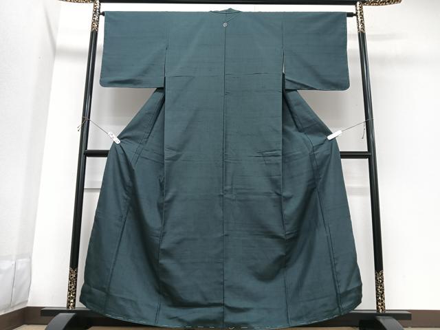 平和屋着物■上質な紬 高麗納戸色 正絹 逸品 未使用 CABK9859xe
