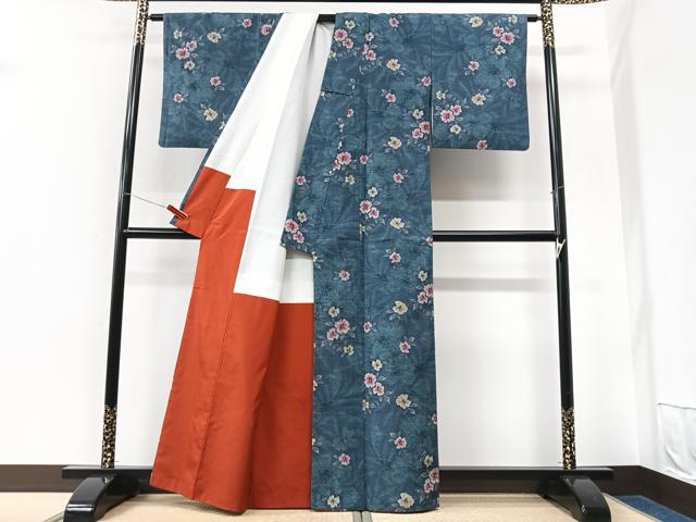 平和屋着物■上質な紬 舞花文 正絹 逸品 CABK9861xe