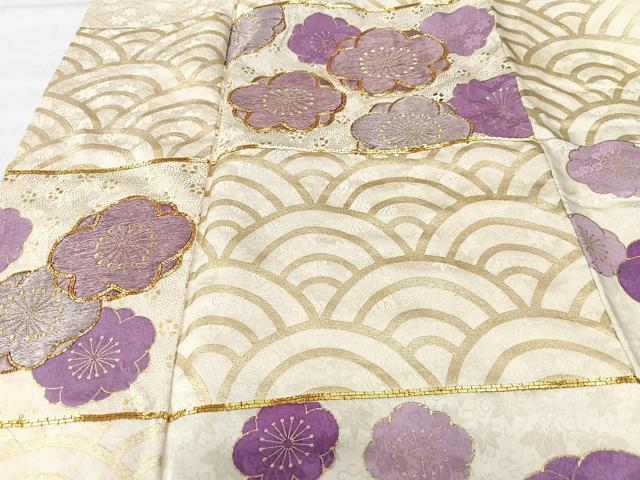 平和屋着物■訪問着 駒刺繍 青海波花文 金彩 正絹 逸品 CABK9878xe