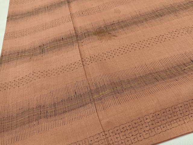 平和屋着物■上質な紬 横段文 正絹 逸品 CABK9889xe