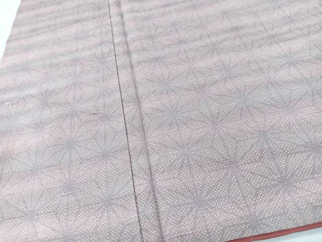 平和屋着物■上質な紬 麻の葉文様 正絹 逸品 CABK9891xe