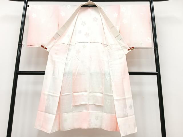 平和屋着物■長襦袢 無双仕立て 舞桜地紋 虹暈し染め 正絹 逸品 CABK9902xe