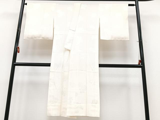 平和屋着物■長襦袢 無双仕立て 舞菊地紋 正絹 逸品 未使用 CABK9904xe