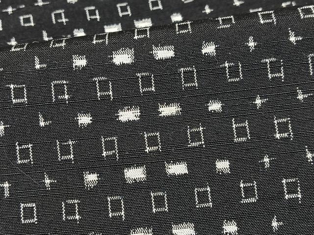 平和屋着物■上質な紬 幾何学文様 正絹 逸品 CABK9907xe