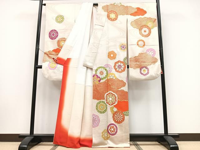 平和屋着物■豪華振袖 駒刺繍 雲取り花丸文 金彩 正絹 逸品 CABK9910xe