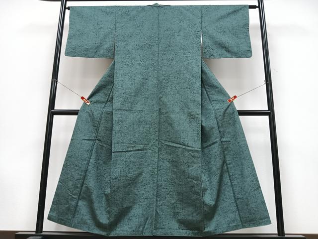平和屋着物■上質な紬 老竹色 正絹 逸品 CABK9914xe