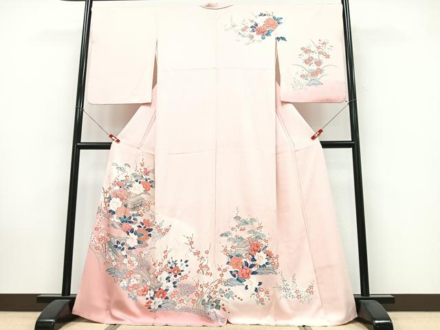 平和屋着物■訪問着 友禅 風景花文 暈し染め 金彩 正絹 逸品 CABK9919xe