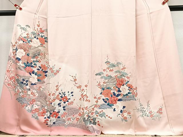 平和屋着物■訪問着 友禅 風景花文 暈し染め 金彩 正絹 逸品 CABK9919xe
