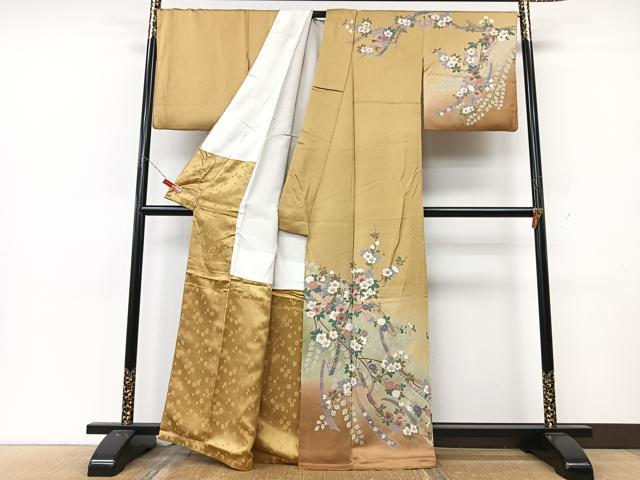 平和屋着物■訪問着 短冊枝花文 暈し染め 正絹 逸品 CABK9932xe