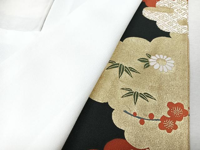 平和屋着物■豪華黒留袖 駒刺繍 飛鶴花車文 金彩 正絹 逸品 CABK9939xe