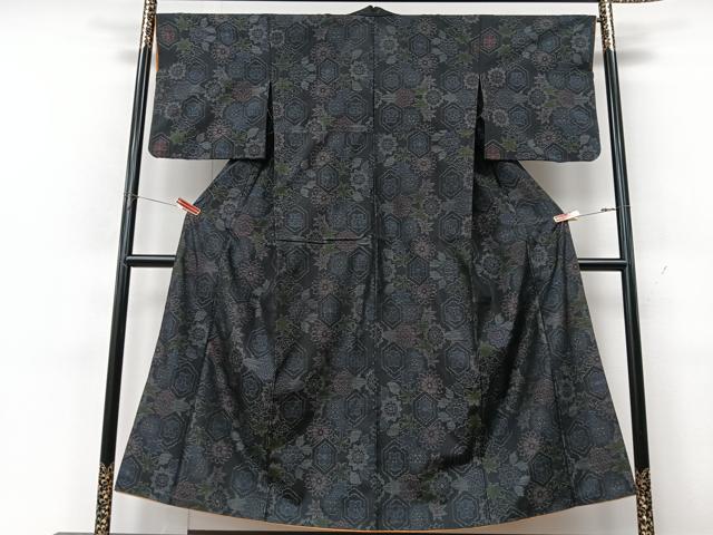 平和屋着物■本場大島紬 亀甲花文 胴抜き仕立て 正絹 逸品 CABK9945xe