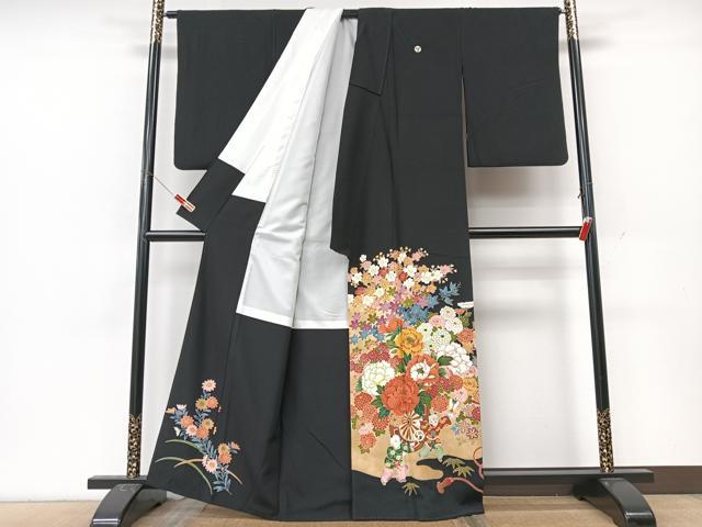 平和屋着物■豪華黒留袖 唐子花車文 金彩 正絹 逸品 CABK9946xe