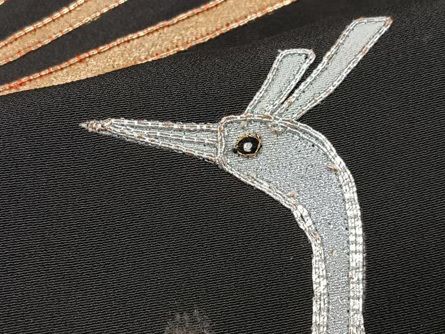 平和屋着物■豪華黒留袖 駒刺繍 雲取り鳳凰花文 金銀彩 正絹 逸品 CABK9948xe