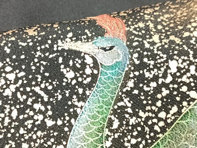 平和屋着物■豪華黒留袖 刺繍 孔雀文 金彩 正絹 逸品 CABK9953xe