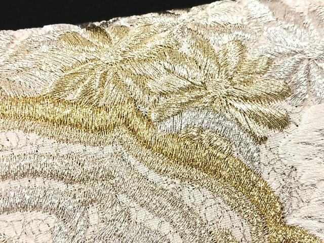 平和屋着物■豪華黒留袖 刺繍 鏡裏花文 金銀糸 正絹 逸品 CABK9960xe