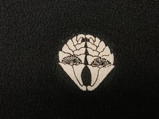 平和屋着物■豪華黒留袖 駒刺繍 扇面花鳥文 金彩 正絹 逸品 CABK9964xe