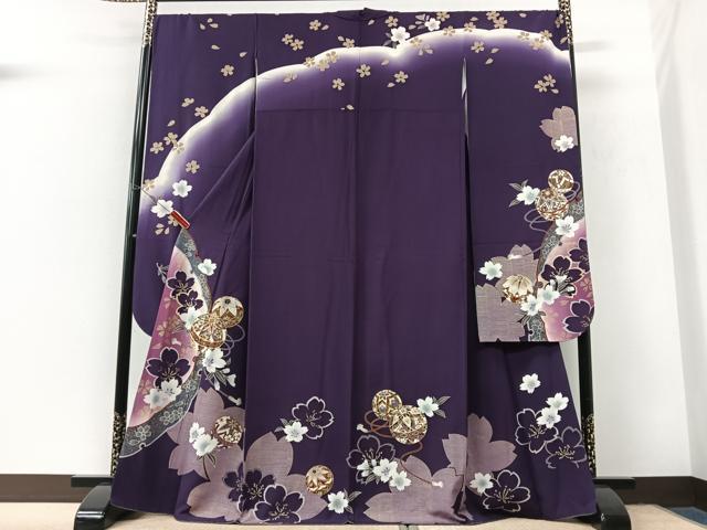 平和屋着物●豪華振袖 雪輪舞桜鞠文 金彩 正絹 逸品 CABK9969xe