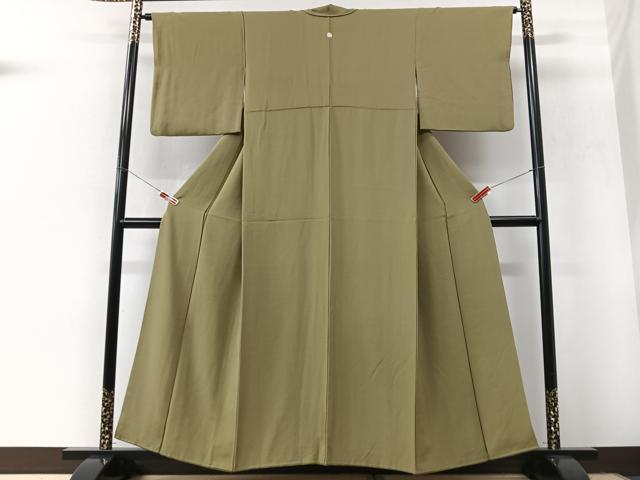 平和屋着物■上質な色無地 油色 正絹 逸品 CABK9970xe