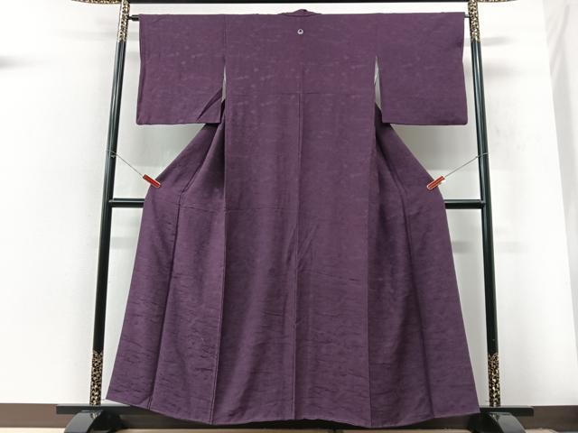 平和屋着物■上質な色無地 風景地紋 紫鳶色 正絹 逸品 CABK9998xe