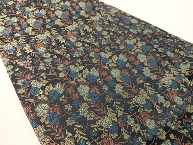 平和屋着物●九寸名古屋帯 草花文 正絹 逸品 CABL0001vp