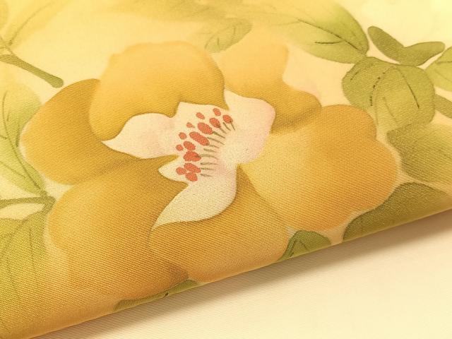 平和屋着物●塩瀬 九寸名古屋帯 作家物 手描き 枝花文 金彩 正絹 逸品 CABL0023vp