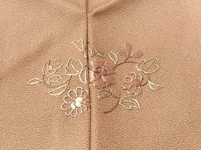 平和屋着物●豪華色留袖 刺繍 草花文 正絹 逸品 CABL0034vp