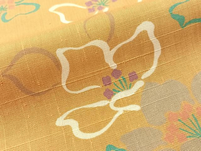 平和屋着物●上質な小紋 紬地 舞花文 ロング丈 正絹 逸品 未使用 CABL0039vp