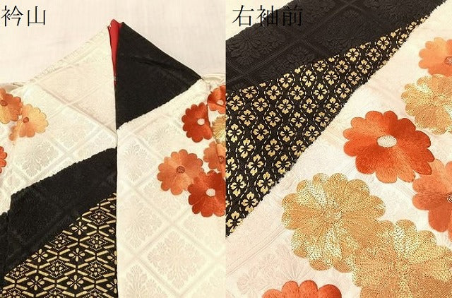 平和屋着物●中国三大刺繍 相良刺繍 振袖 駒刺繍 絞り 道長菊文 金彩 正絹 逸品 CABL0048vp