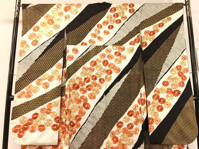 平和屋着物●中国三大刺繍 相良刺繍 振袖 駒刺繍 絞り 道長菊文 金彩 正絹 逸品 CABL0048vp