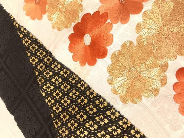 平和屋着物●中国三大刺繍 相良刺繍 振袖 駒刺繍 絞り 道長菊文 金彩 正絹 逸品 CABL0048vp