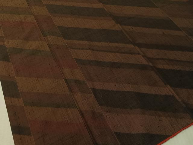 平和屋着物●上質な紬 斜線文 正絹 逸品 CABL0053vp