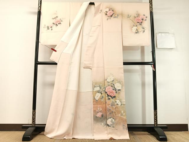 平和屋着物●京友禅の第一人者 松井青々 訪問着 枝椿 暈し染め 金彩 正絹 逸品 CABL0056vp