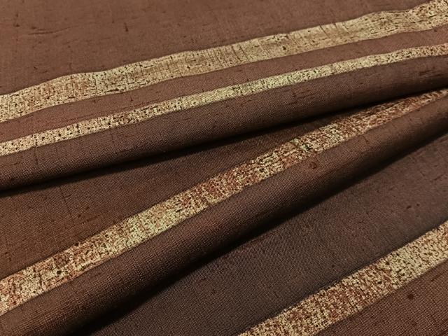 平和屋着物●上質な紬 ろうけつ染 横段文 正絹 逸品 CABL0057vp